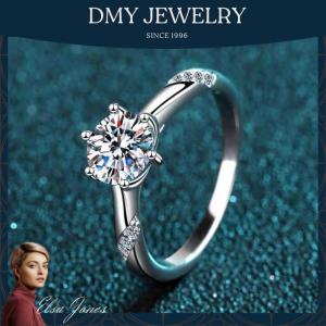 DMY Jewelry Moissanite Jewelry/Diamond Ring For Women/Moisanite Ring/Woman Jewellery Ring/925 Silver Ring/Moissanite Diamond Ring/Silver Ring Women/Moissanite Ring Gra/Moissanite Ring 0.5 Caret/2CT Moissanite Ring Engagement Ring/Galaxy Shining