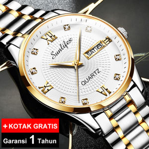 Sunlifex Jam Tangan Pria Original Santai Bisnis Jam Tangan Cowok Anti Air Kuarsa Tali Stainless Steel Jam Pria (Free BOX+Kartu Garansi) COD