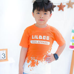 Atasan Anak Cowo Kaos Anak Laki Laki Semi Fullprint Motif Unik Orange KL 006