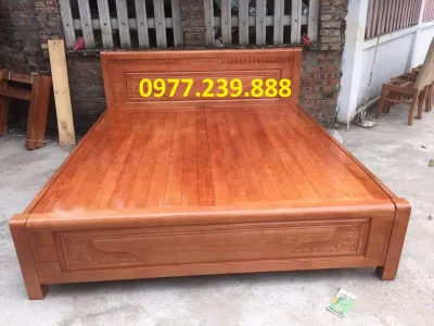 giường gỗ sồi nga 140cm
