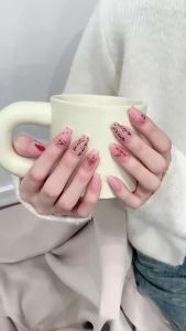 【HANDMADE】Artificial Nail Chinese style Hand-painted Red Dress Womens Hanfu Phototpy Nails Fake Nails Reusable and Removable Nails