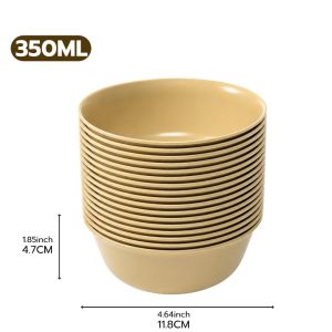 40pcs Food Grade Rice Husk Bowl / Eco Friendly Disposable Soup Bowl / Multipurpose Container for Rice Noodle Salad / Kitchen Picnic Party Supplies