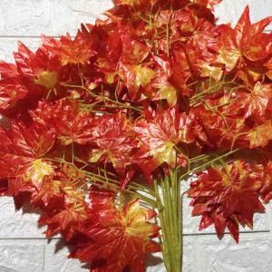 Cành phong giả màu đỏ trang trí decore combo 10 cành