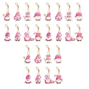 MAOMEI 24pcs Màu hồng Đồ trang trí treo Cây giáng sinh Ông già Noel Giấy Đồ trang trí bằng giấy giáng sinh Sáng Tạo Tự làm Trang trí cây giáng sinh Trang trí Giáng sinh