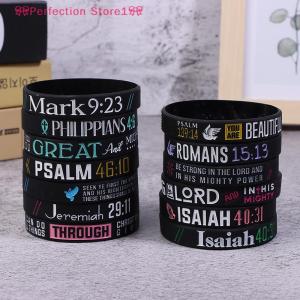 【Special price】🎀Perfection Store1🎀 สายรัดข้อมือยางสำหรับเล่นกีฬาเชื่อในพระคัมภีร์คริสเตียน13ชิ้น