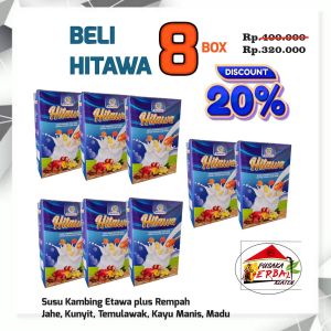 Paket Hemat 8 Box Hitawa Susu Kambing Etawa Bubuk plus Herbal Rempah