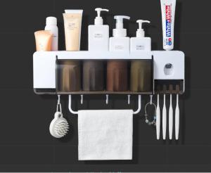 SYD Bathroom Wall Shel Adhesive Shelf No Damage Wall Mounted Removable Wall Organizer Towel Hanger with Toothpas
