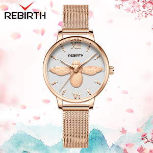 REBIRTH Jam Tangan Wanita Lebah Tahan Air Original Teratas Gelang Modis Retro Vintage Fashion Elegan Cewe Jam