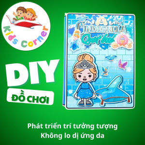 Ngôi nhà búp bê giấy Cinderella Toca Boca - đồ chơi bé gái h23
