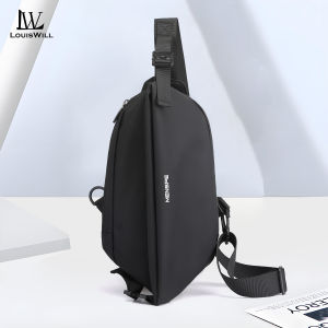 LouisWill Men Bag Nylon Chest Pack Functional Chest Bag Crossbody Beg Zipper Bag Sports Bag Waterproof Bag Street Shoulder Bag Messenger Bag Travel Bag Work or Business Bag