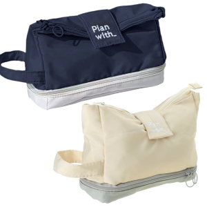 Hai Lớp Túi đựng bút chì đơn giản bút chì Trường hợp dung tích lớn Túi đựng bút chì cặp đi học rào có thể gập vật tư văn phòng