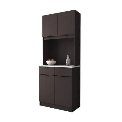Living Mall Billey Melamine Top 2-Door Tall Kitchen Cabinet with Drawers in 2 Colours