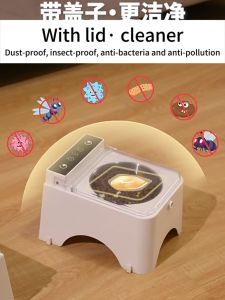 Automatic Pet Bowl Dog cat Bowl Smart flip-top Stainless Dog Food Bowl Cat Food Bowl Pet Feeders