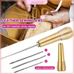 Jozoo Copper Handle Leather Sewing Awl Sewing Needle Awls for Leather Shoe Repair