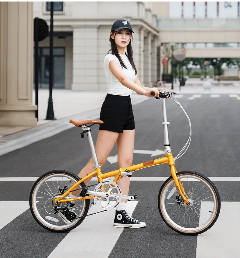 ROCKBROS Retro Folding Bike 20 Inch Shimano Speed Disc Brake Foldable  Portable Adult Lightweight Folding Bike