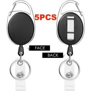 1pcs Retractable Pull Reel Chain Clips Reel Clip With Carabiner Reels Recoil Belt Key Ring Clips