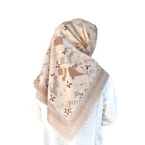 Soutfits Hijab Jumbo Syari Etnik Jepang Series Scarf - Kerudung Segi Empat Bahan Voal Twist Premium
