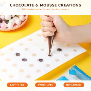 3D Round Ball Mold for Jelly Chocolate Mousse Cake Baking Non Stick Reusable Silicone 35 Cavity