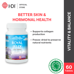 HDI Origins™ Royal Jelly Plus | Freeze-dried to preserve nutrients | Anti-aging & Supports Brain | Awet Muda & Cerdas | 60 Tablets | Health Supplement