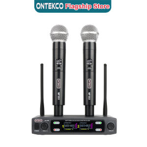 micro không dây karaoke ontekco mf333mf334u10 cao cấp đa năng đầu thu 2 anten hút âm tốt chống hú phù hợp loa kéo amply