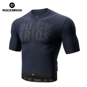 ROCKBROS Quần xe đạp nam thoáng khí liền mạch MTB xe đạp đường trường tay ngắn Jersey đàn hồi cao xe đạp thoải mái Tops hổ phách loạt
