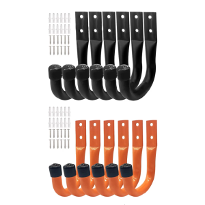 Set of 6 Garage Wall Hooks Heavy Duty Metal Hooks Upgrades for Efficient Space Saving Storage of Various Items in Home