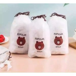 [SET 100 CHIẾC] Màng bọc thực phẩm co giãn siêu dai có chun kèm túi gấu - Mũ chùm đầu dùng 1 lần tiện lợi (TNL100)