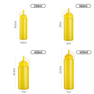 Nipiin Multi Size Clear Plastic Squeeze Bottle Seasoning Dispenser Ketchup BBQ Sauce Vinegar Oil Bottle With Lid