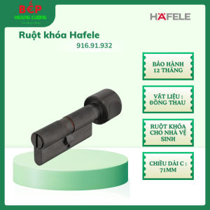 Hafele Ruột Khóa Cửa WC 916.91.932 - Chất Liệu Đồng Thau Đen Mờ PVD Bảo Hành 12 Tháng Cho Nhà Vệ Sinh - CHB