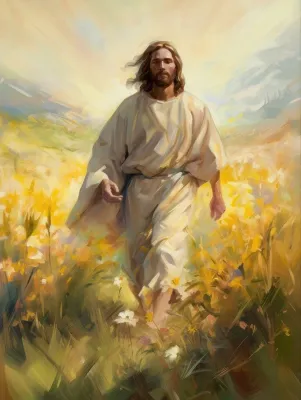Jesus Lion on Walk Water Christianity Posters Wall Art Pictures Canvas Painting Living Room Bedroom Home Decor Religious Gifts