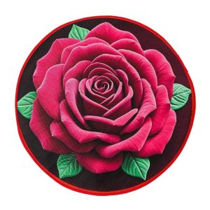 MUSCLEX Non-slip Rose Floor Mat Quick Dry Absorbent Blanket Creative Round 3D Door Gasket for Living Room Bedroom
