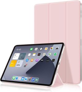 MD Case for iPad Air 5th / Air 4th / Pro 11 2018 Magnetic Attachment Cover [Supports Pencil Pairing/Charging/Touch ID] Slim Trifold Stand Smart Case for iPad Air 10.9 inch 2022/2020 Baby Pink