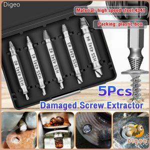 Digeo Damaged Screw Extractor Remover for Stripped Head Screws Nuts & Bolts Drill Bit Tools