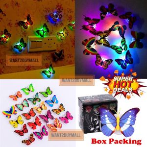 🇲🇾 🏆Hot Selling🔥 Colorful Changing Romantic Butterfly Night LED Light Bright Glowing Home Room Lamp Party Wall Decor