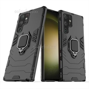 Samsung Galaxy S24 Plus Ultra For Samsung Galaxy S24Ultra S24+ S24Plus SamsungS24 5G Luxury 3D Armor Shockproof Phone Case Anti-fall Hard PC Bumper Stand Holder Bracket Back Cover
