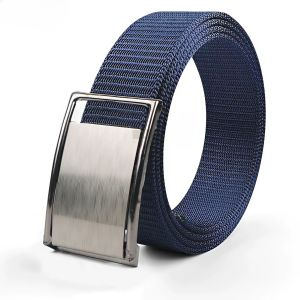 Ikat Pinggang Pria Men Belt Nylon Canvas Kepala Stainless Gesper Jepit PK