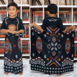 Sarung Anak TK PAUD 3 - 8 Tahun Hitam Gunungan Model Wadimor