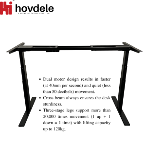Hovdele Ergonomic Desk 160cm / 180cm / Electric Height Adjustable Desk / Standing Desk / Study Desk / Office Table / Gaming Table