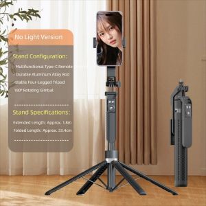 NOONOR 1.8M Bluetooth Selfie Stick Auto Face Tracking Aluminum Alloy Handphone Stabilizer  360° Rotation Camera Stand Phone