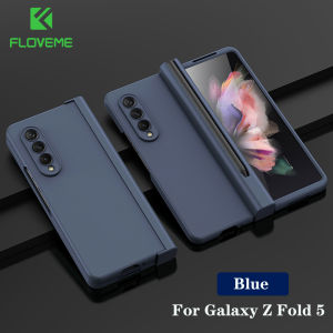 [No Pen] FLOVEME With Front Screen Glass Film Protector Frosted Folding Phone Case For Samsung Galaxy Z Fold 6 Fold 5 5G With S Pen Slot Holder Hinge Protection Matte Hard PC Anti-fall Shockproof Back Cover For Galaxy Z Fold 6 5 4 3