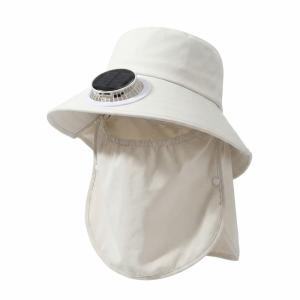 HARTLEYWD Long-lasting Solar Fan Hat Breathable Adjustable Wide Brim Fishing Hat Neck Flap Portable Sun Shading Hat for 3.7V300MAH Fishing