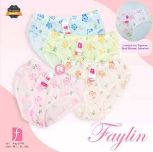 1 LUSIN | Celana Dalam KATUN Wanita SABLON / CD Dalaman Perempuan Warna Muda MURAH / art FAY LY09