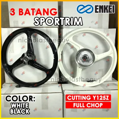 3 Batang Sportrim Enkei LC135/Y125Z/Y15ZR/RS150R (Black/White/Orange) Motorcycle