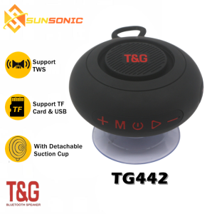 T&G TG442 TWS Portable Wireless Bluetooth V5.3 with Hanging Rope & Detachable Suction Cup Powerful Bass Speaker