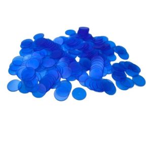 SIMPLETEN 100Pcs Transparent Round Counting Chips Plastic Colorful Montessori Bingo Chips  Lightweight Game Tokens Montessori Learning