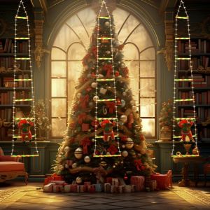 MAOMEI Không thấm nước Đèn leo cầu thang ông già Noel Sáng Tạo Nhân tạo Đèn ngủ Đèn trang trí lễ hội Đầy màu sắc Đèn không khí lễ hội Cây giáng sinh