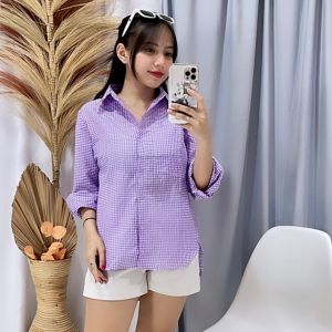 KEMEJA ZHEA TOP TARTAN / KEMEJA KOTAK WANITA. kem kotak /Baju Bagus