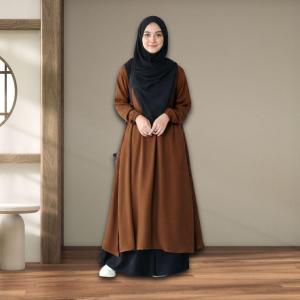 Modern Tunic Long Blouse Exclusive Iromless Italian Cey Crepe Viral Trending Soft Fabric Baju Perempuan Muslimah Wear