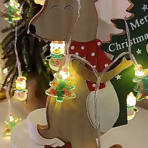 Battery Powered 1.5M Christmas LED String Lights 10LEDs Decoration Colorful Home Santa Tree For Decor White Garden Stake Operated Snowmen Light
