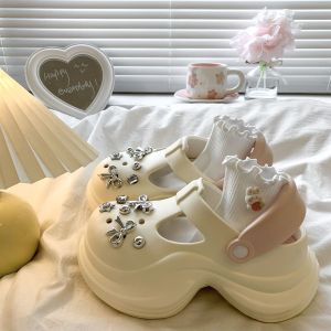 [Free Shipping] Non-Slip Thick-Soled Platform Clogs For Women 2026 Spring/Summer New Style Closed-Toe Half-Slipper Casual Beach Shoes